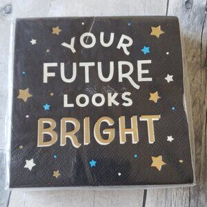 NWT - Your Future Looks Bright - Graduation Paper Napkins Set of 32